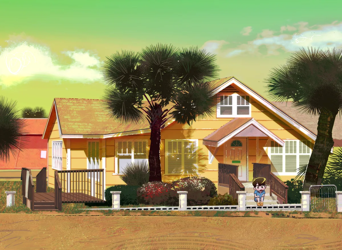 Yellow House and the boy