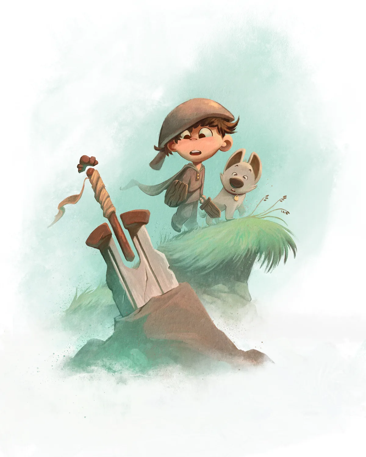 Little Boy Finding Fantasy Sword