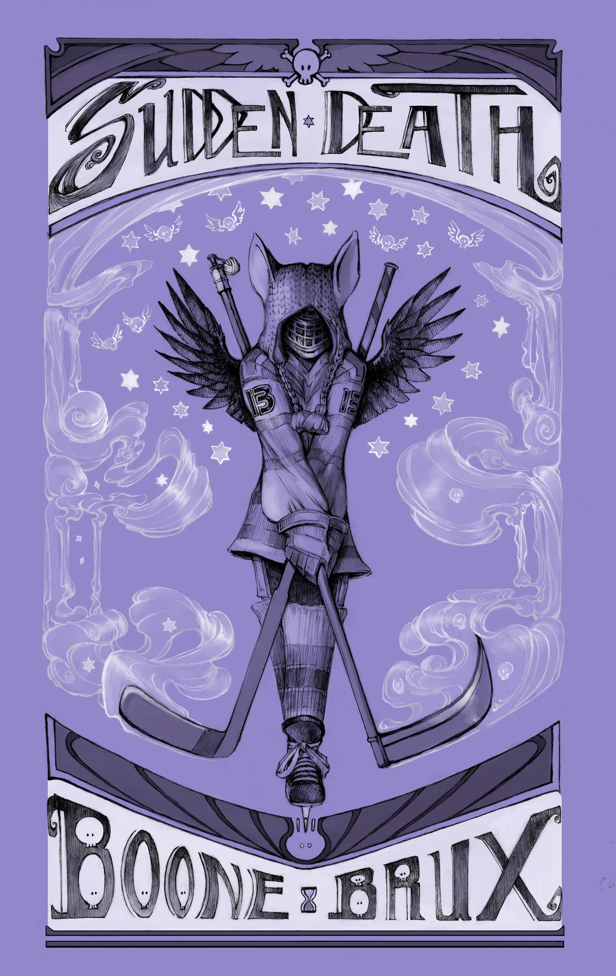 Sudden Death sports cover Mucha influenced 