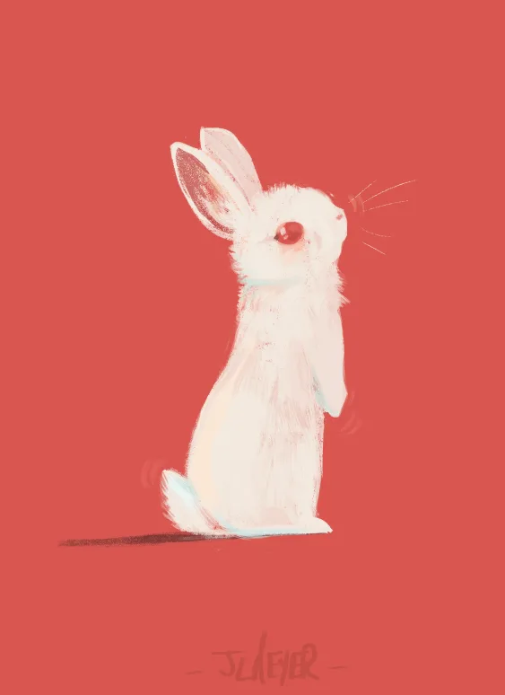 Red Bunny standing