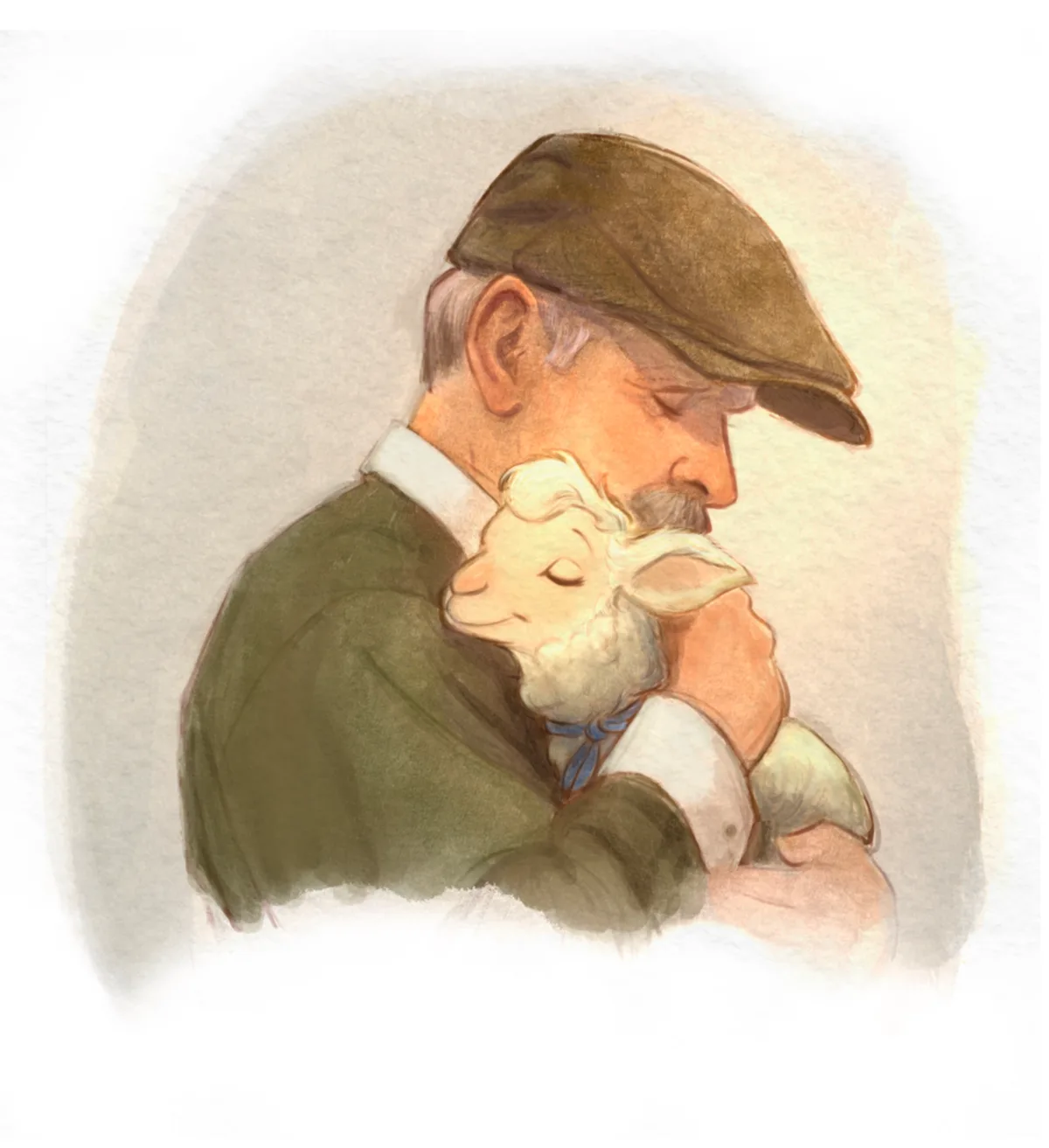 A Lamb’s Tale- A Shepherd with Lamb 